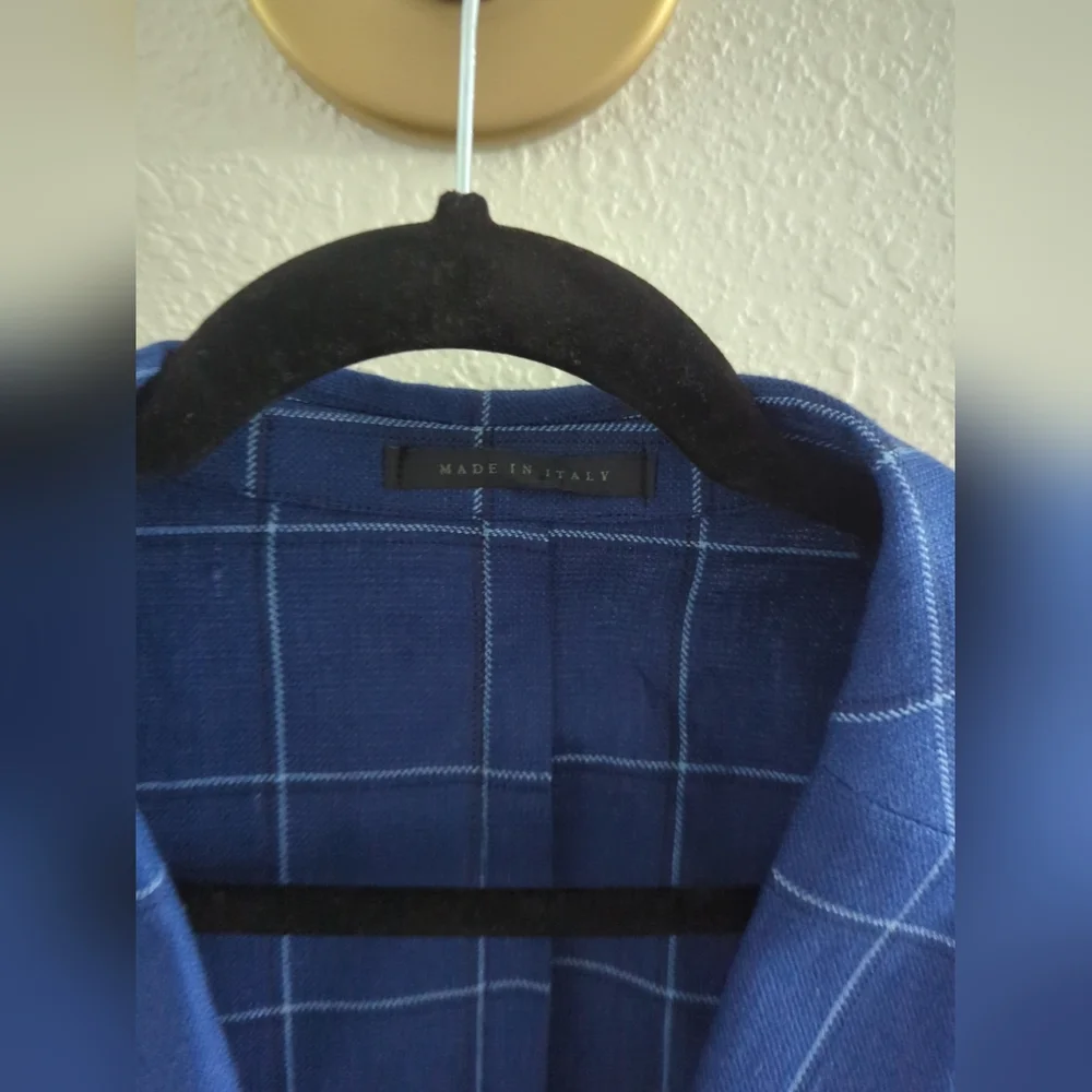 L.B.M. 1911 Italian Wool Silk Viscose Windowpane Blazer Sport Coat  56R